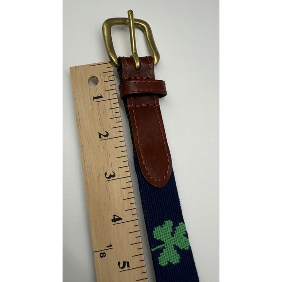 Smathers & Branson Needlepoint Handcrafted Belt New  Irish Shamrock Size L Kids - Picture 6 of 12